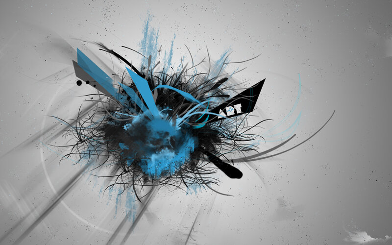 abstract blue and black explosion