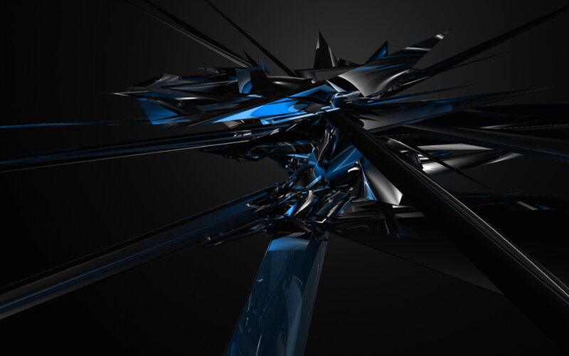 Abstract blue and black fractal design