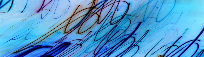 Abstract blue and black ink swirls