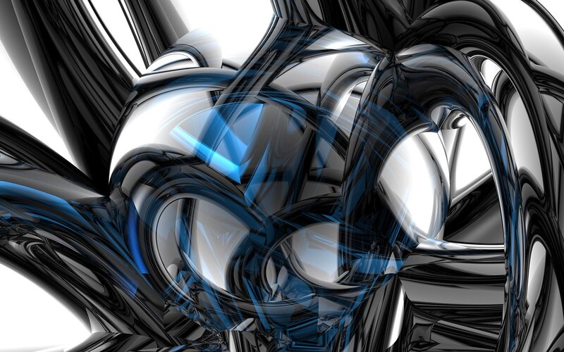 Abstract Blue and Black Shapes