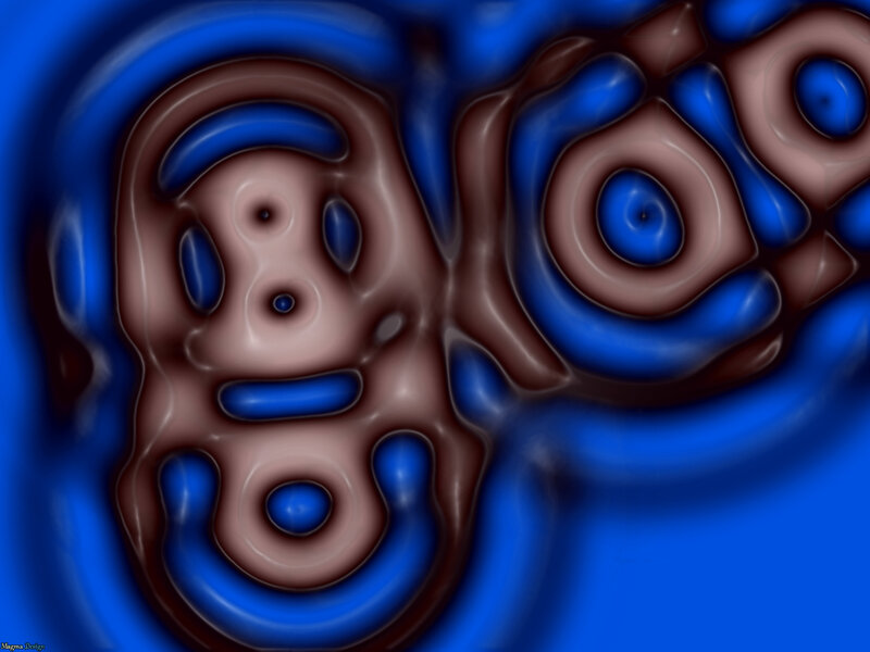 Abstract blue and brown fractal art