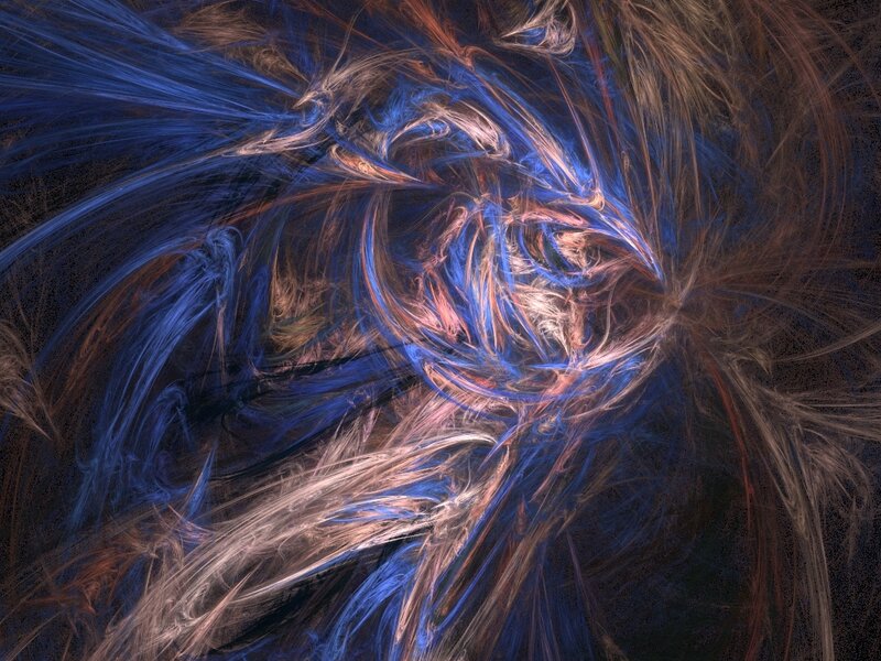 Abstract blue and brown fractal swirl