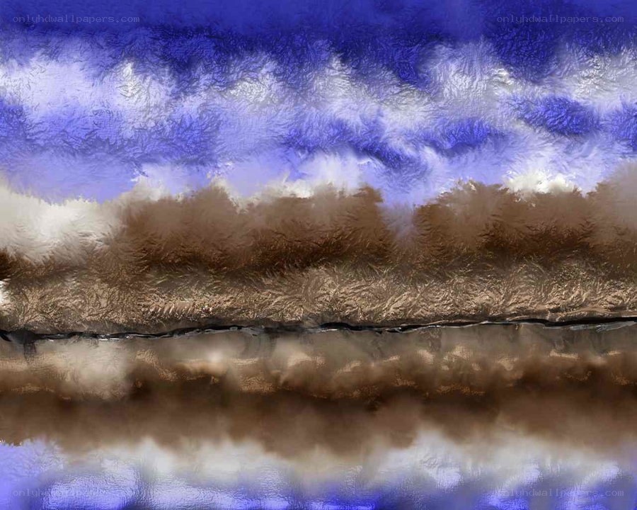 Abstract blue and brown landscape