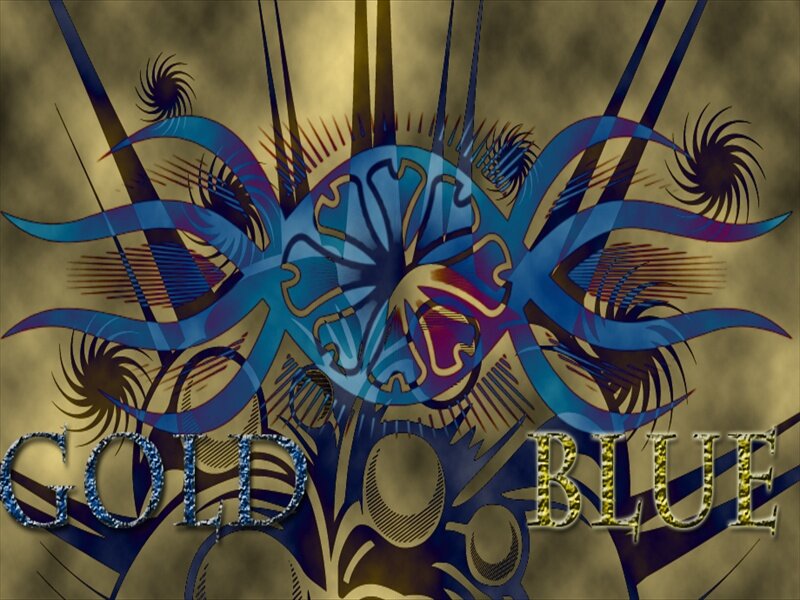 Abstract Blue and Gold Design — Dramatic