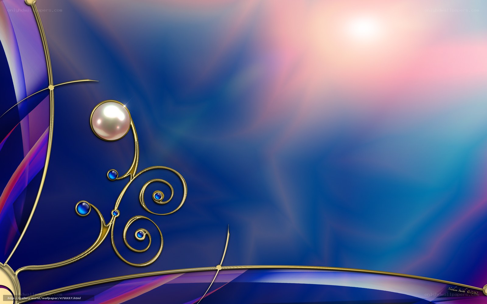 Abstract blue and gold design