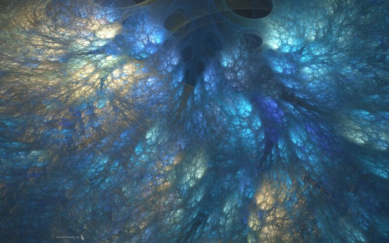 Abstract blue and gold fractal