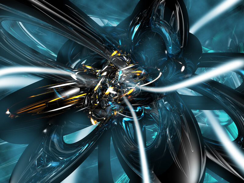 abstract blue and gold fractal design