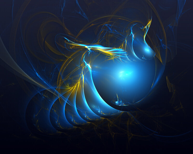 Abstract blue and gold fractal design