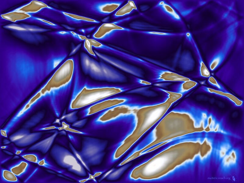 Abstract blue and gold fractal pattern