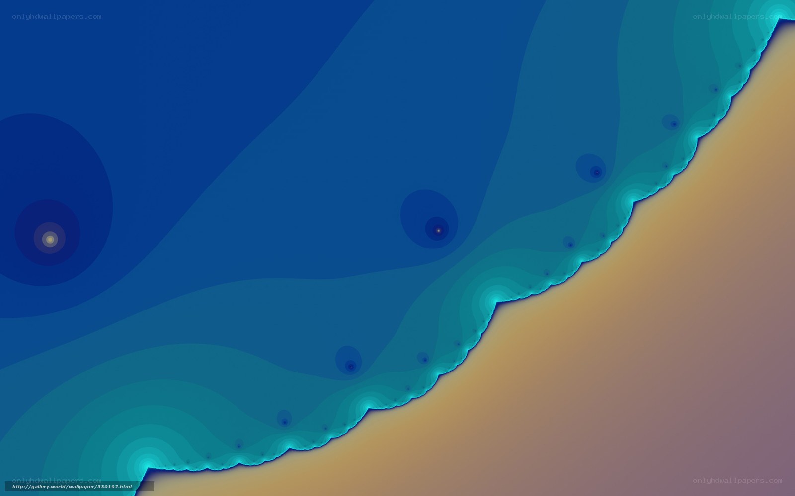 Abstract blue and gold fractal