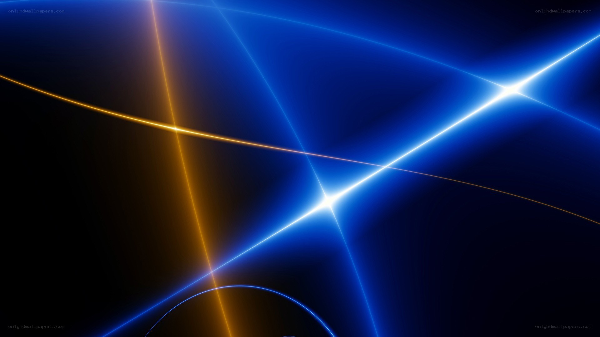 Abstract blue and gold light beams