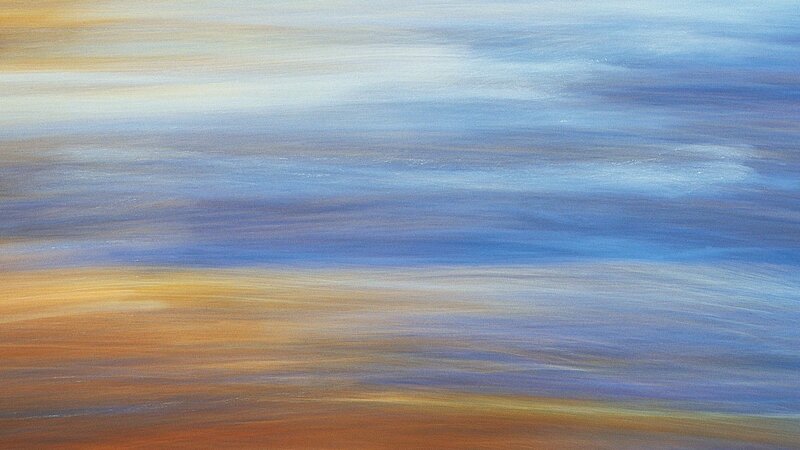 Abstract blue and gold painting