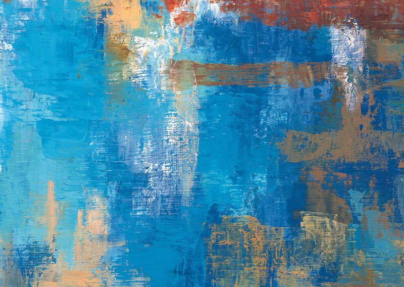 Abstract blue and gold painting