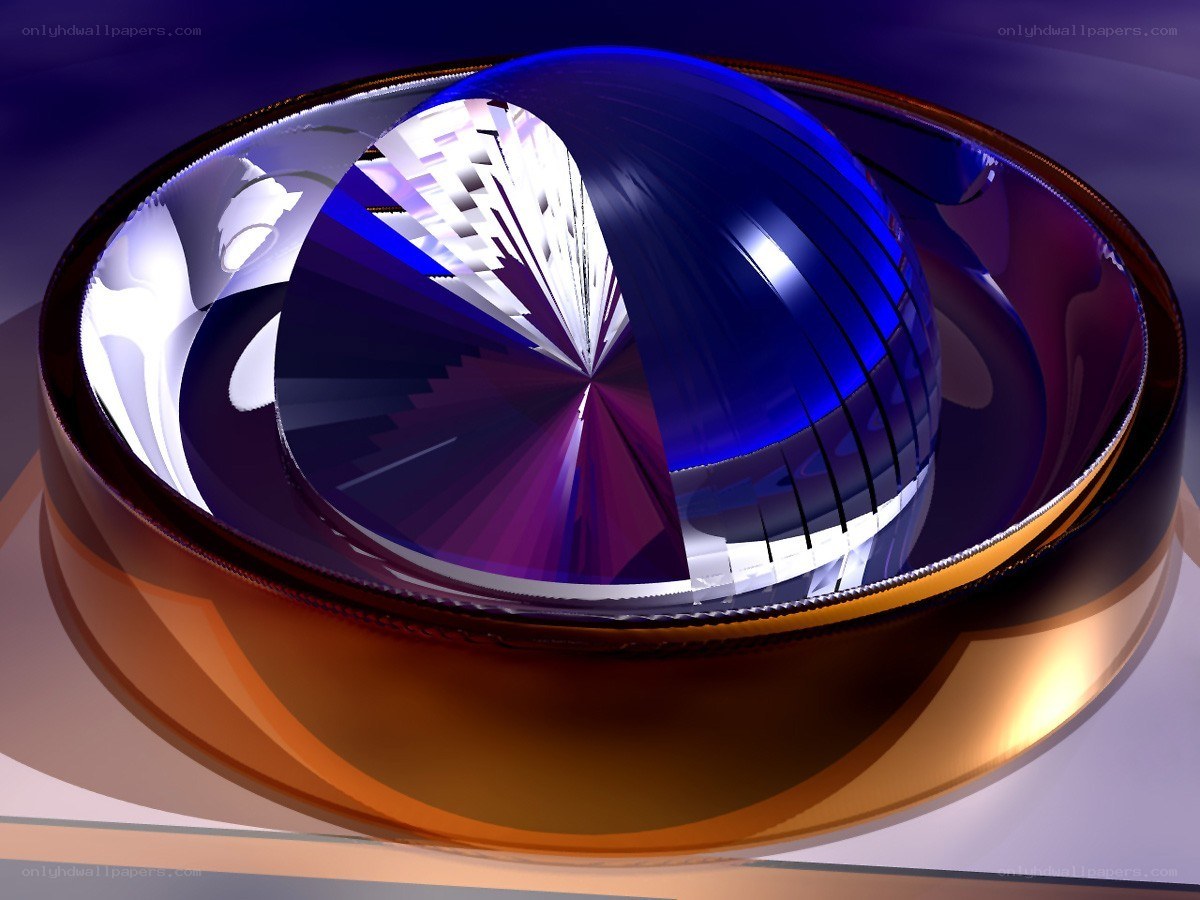 Abstract blue and gold sphere