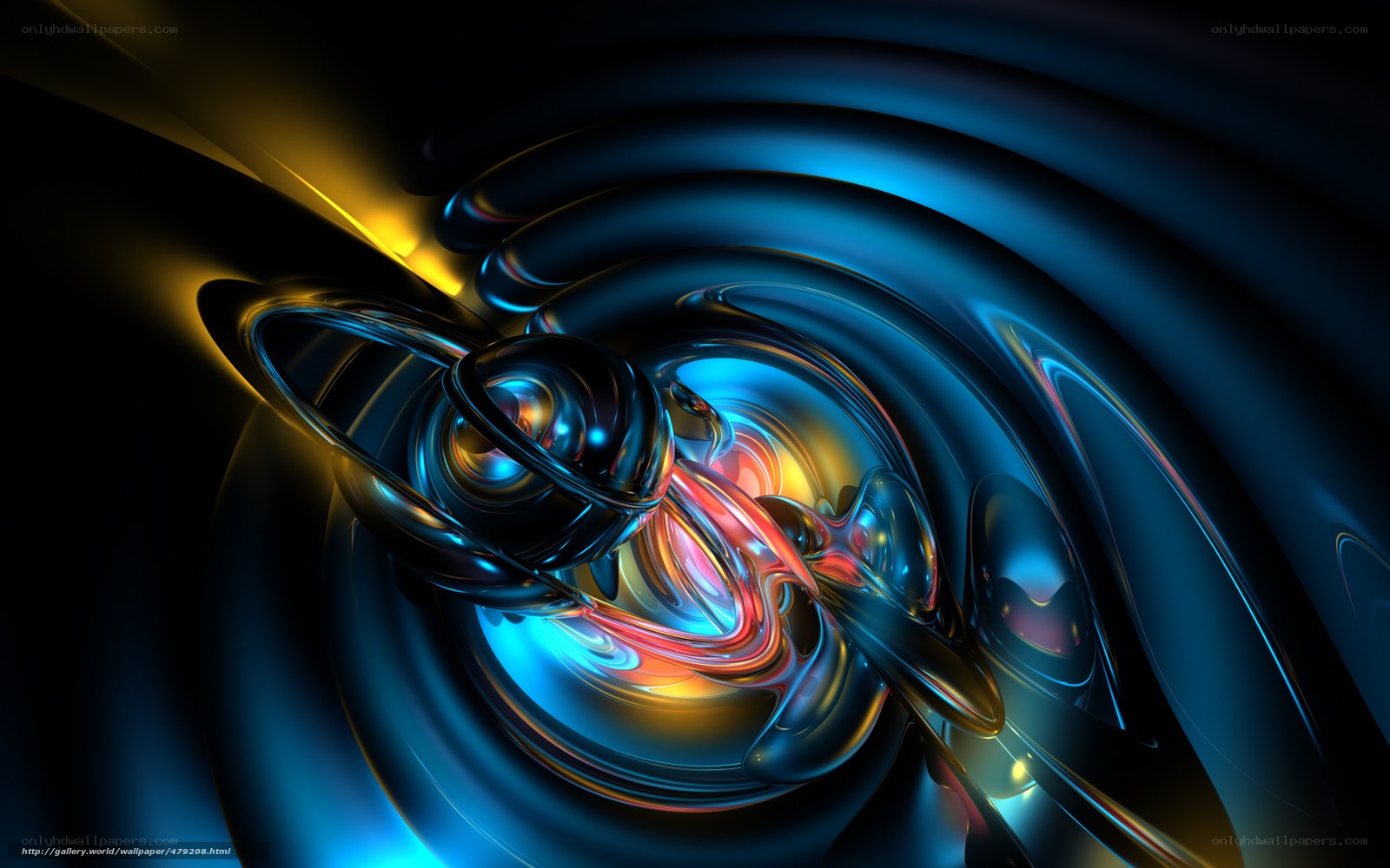 Abstract blue and gold swirl