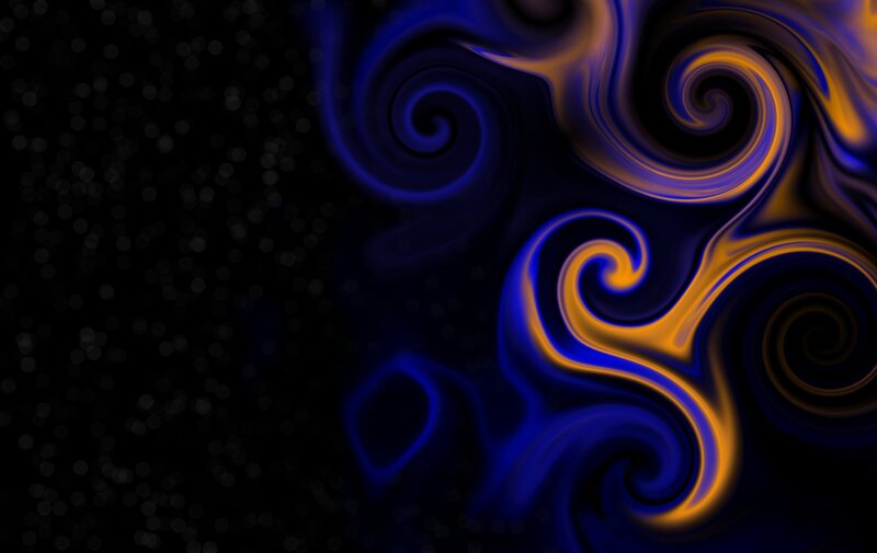 Abstract blue and gold swirls