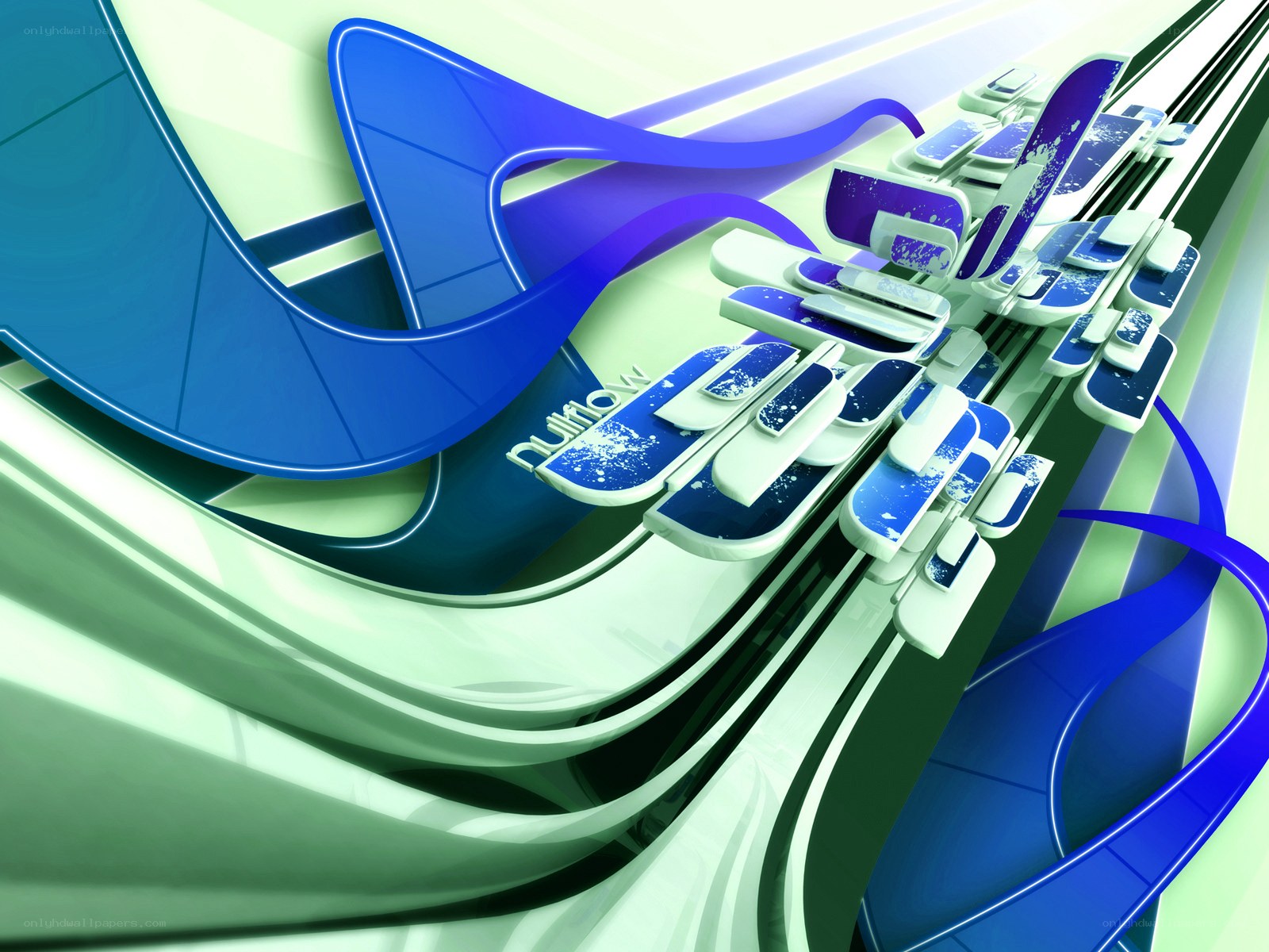 Abstract blue and green design