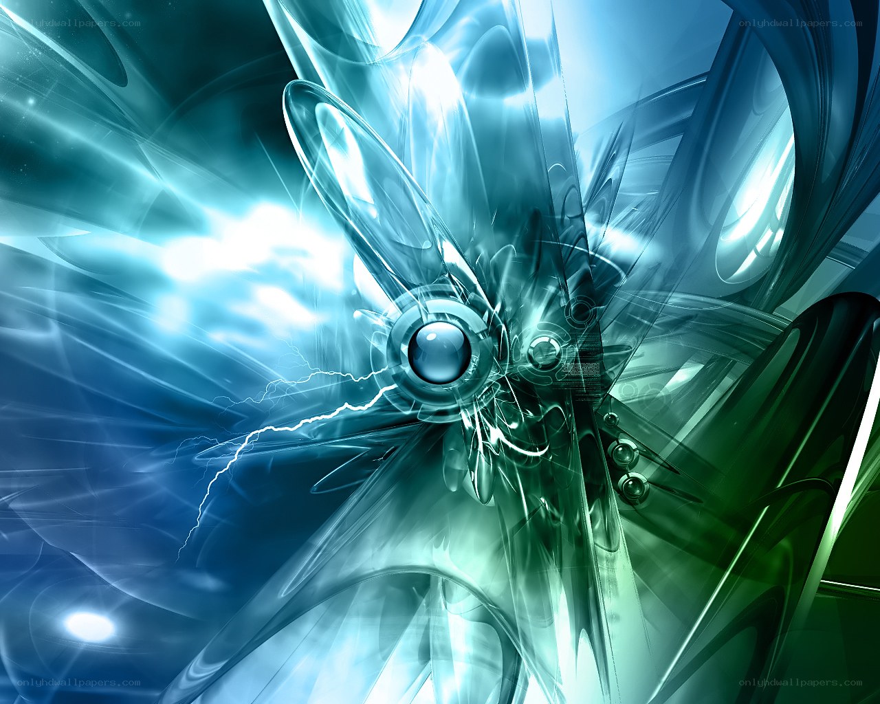 Abstract blue and green energy design
