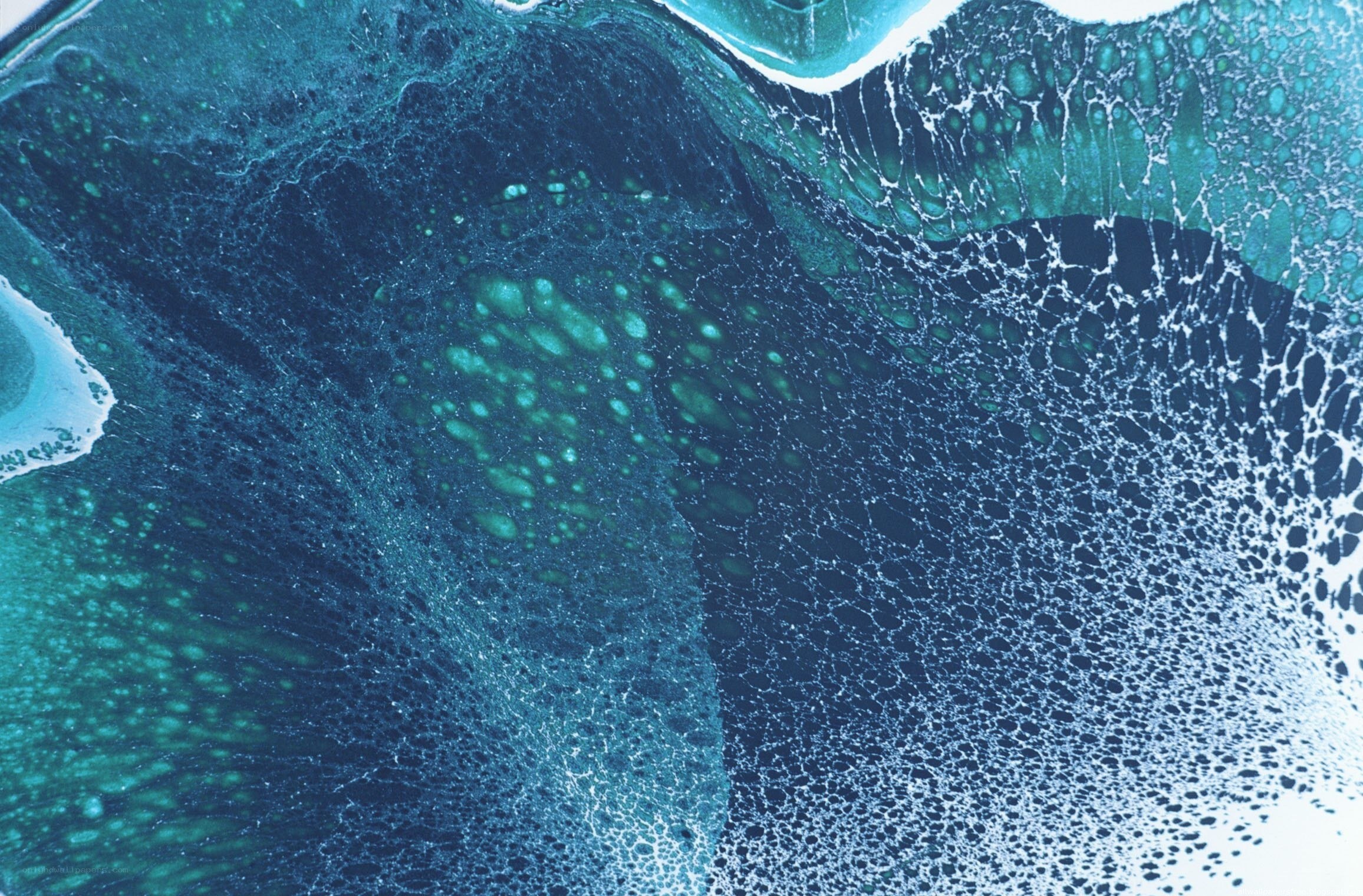Abstract blue and green fluid art