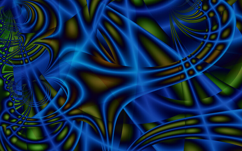 Abstract blue and green fractal