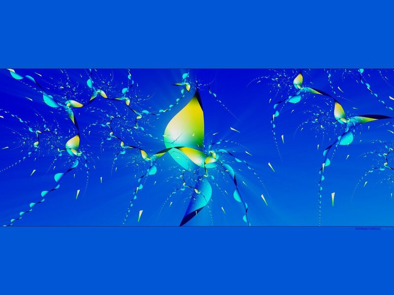 Abstract blue and green fractal art