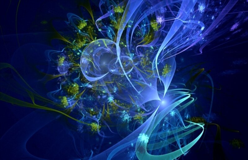 Abstract blue and green fractal art