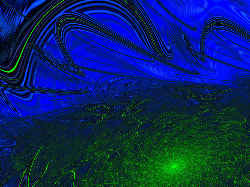 Abstract blue and green fractal art