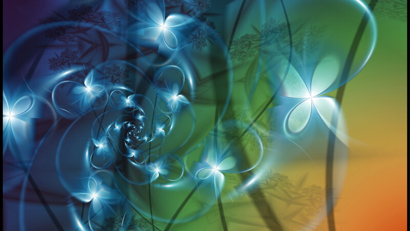 Abstract blue and green fractal art
