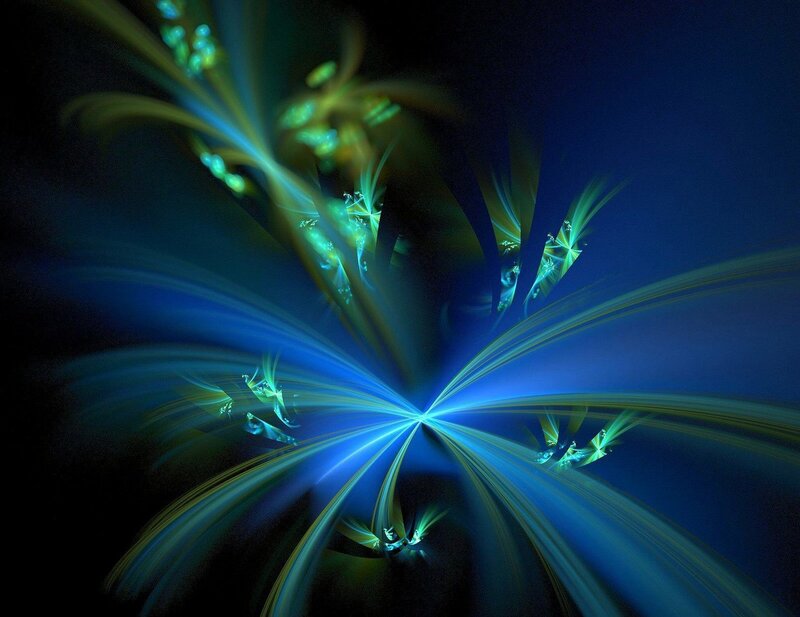 Abstract blue and green fractal design