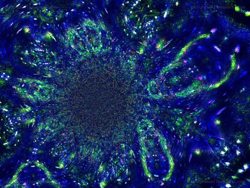 Abstract blue and green fractal pattern