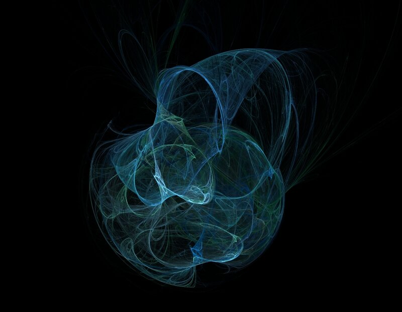 Abstract blue and green fractal swirl