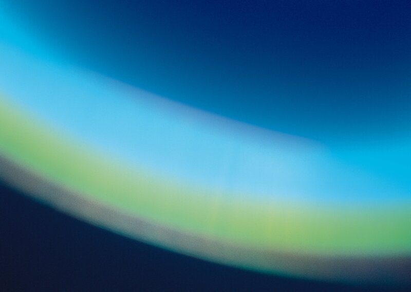Abstract blue and green light curve