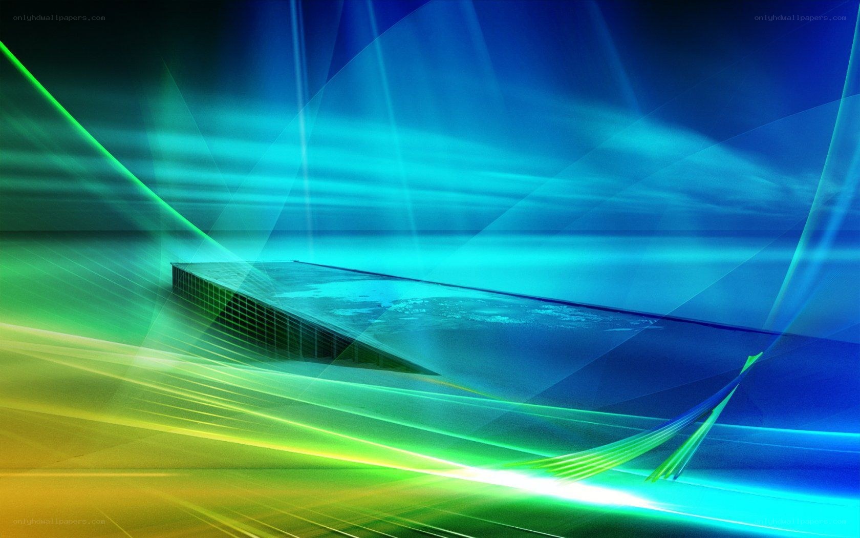 Abstract blue and green light design