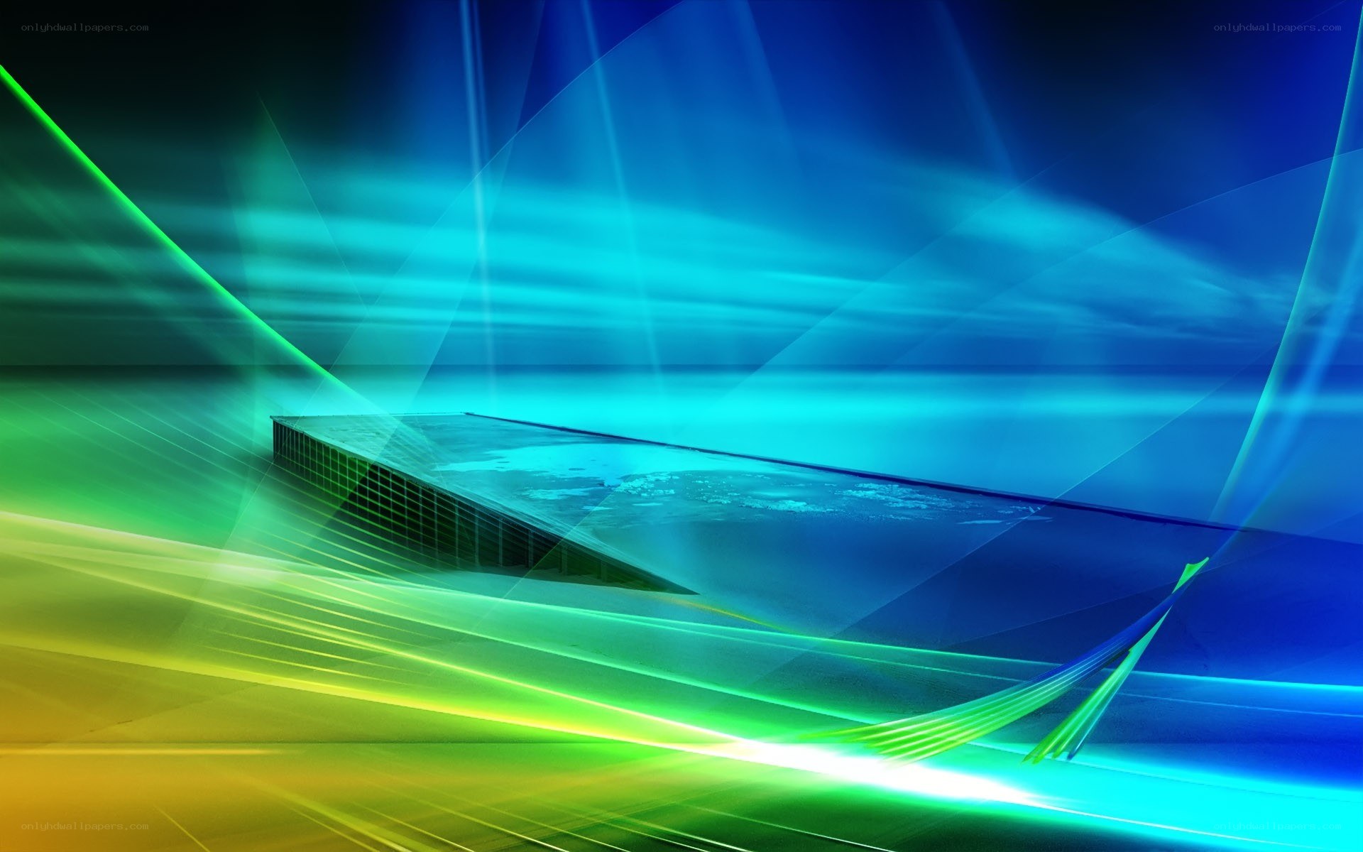 Abstract blue and green light design