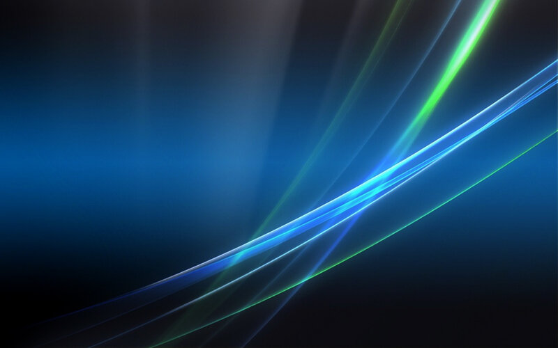 Abstract blue and green light streaks