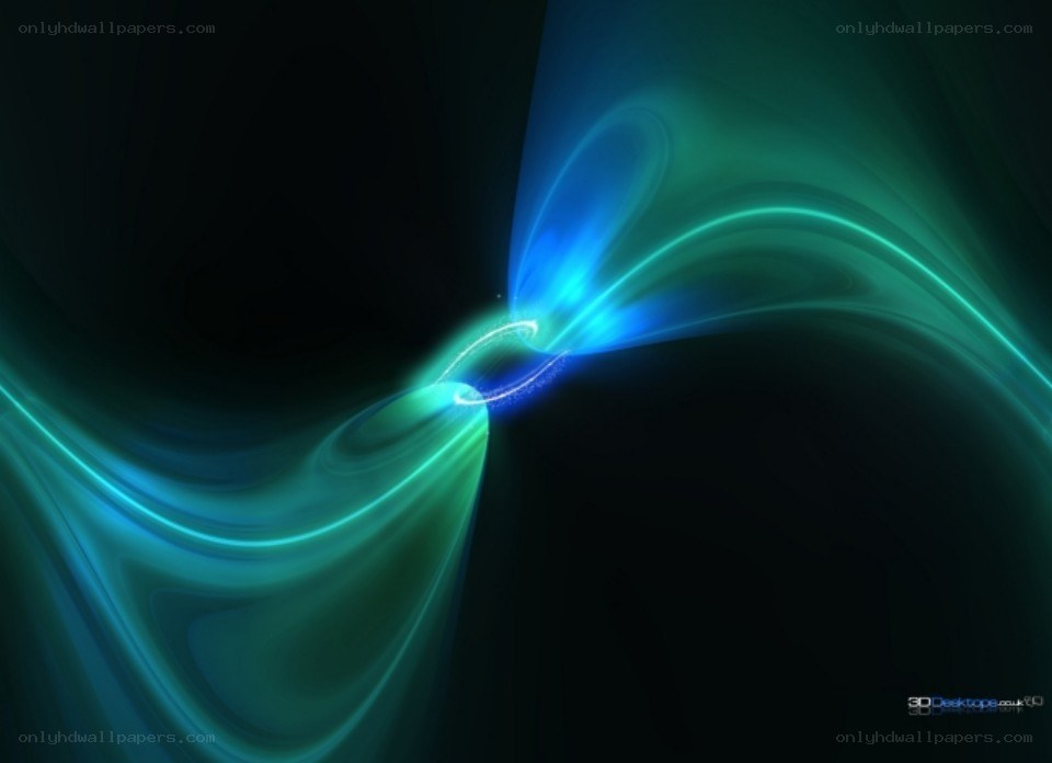Abstract blue and green light waves