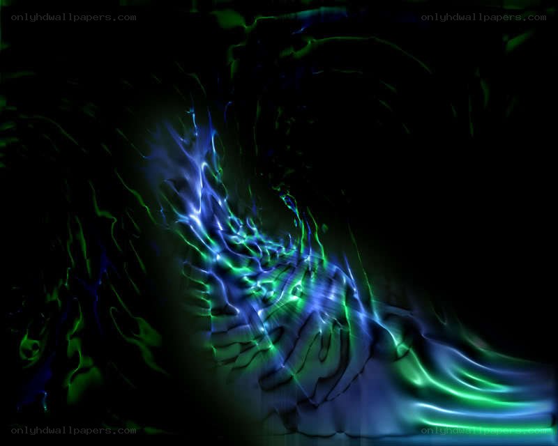 Abstract blue and green light waves