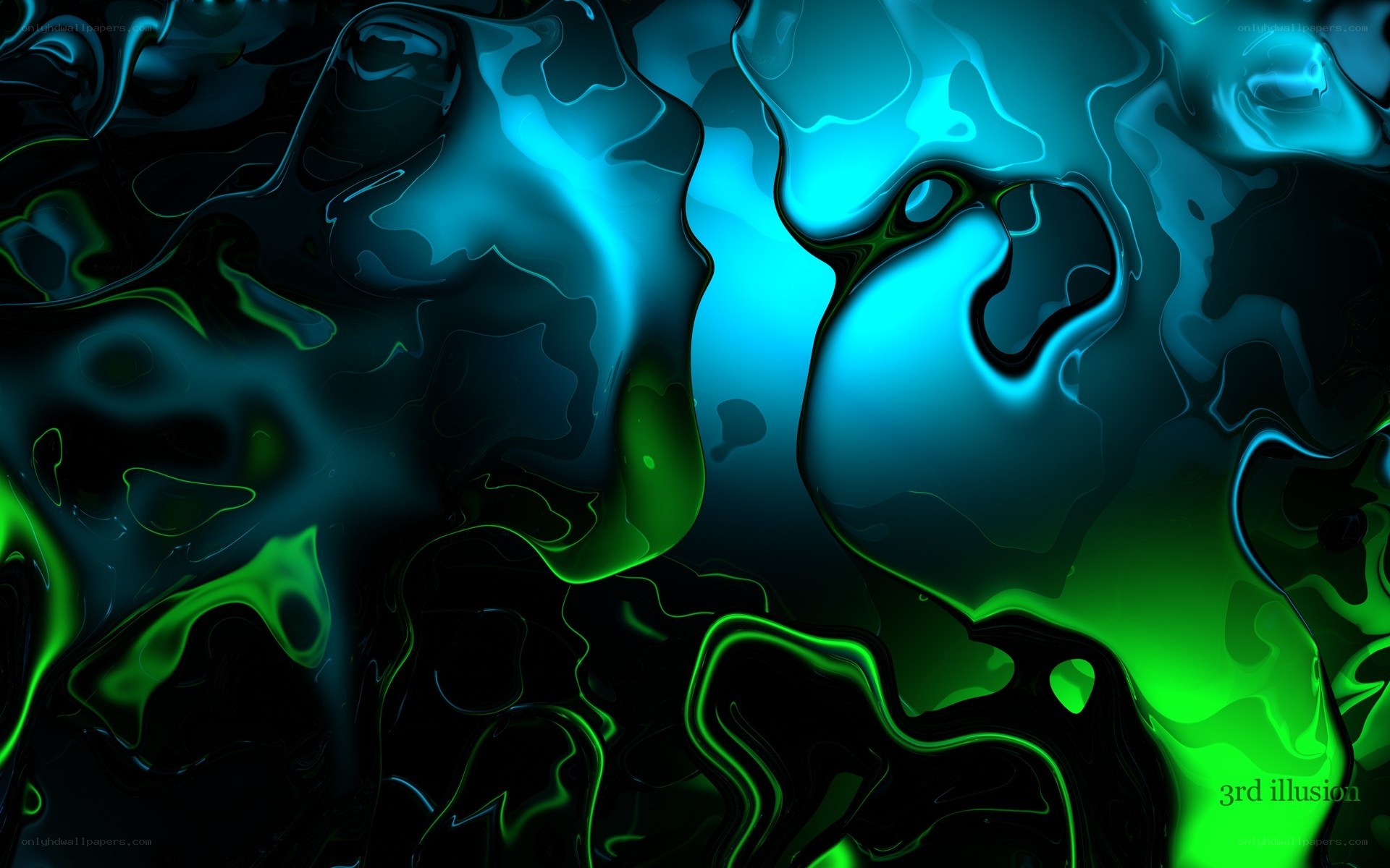 Abstract blue and green liquid