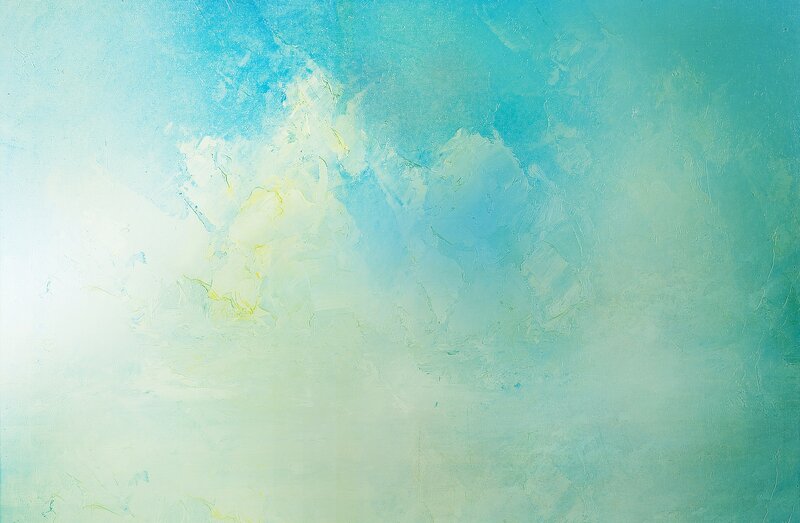 abstract blue and green painting