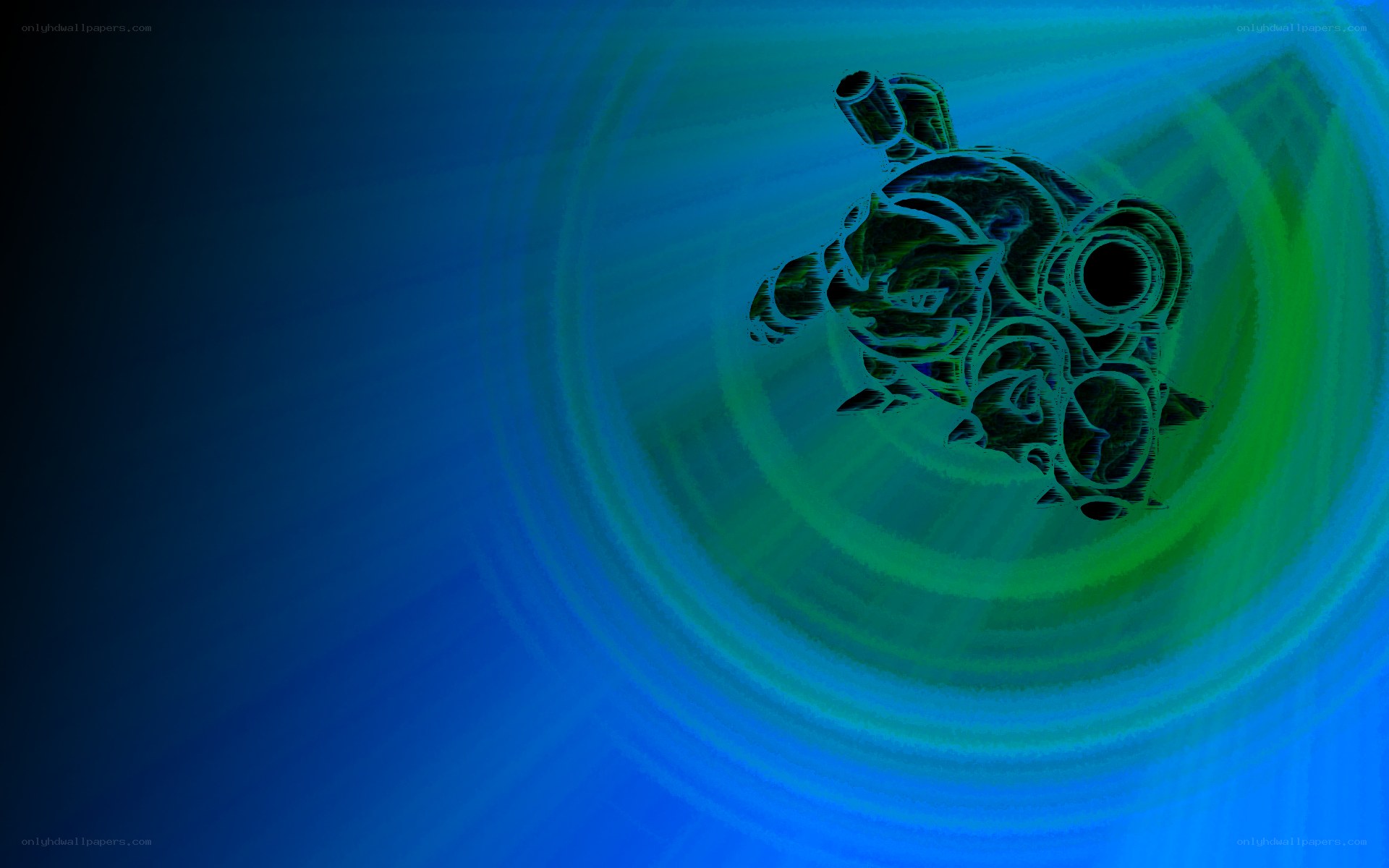 abstract blue and green swirl