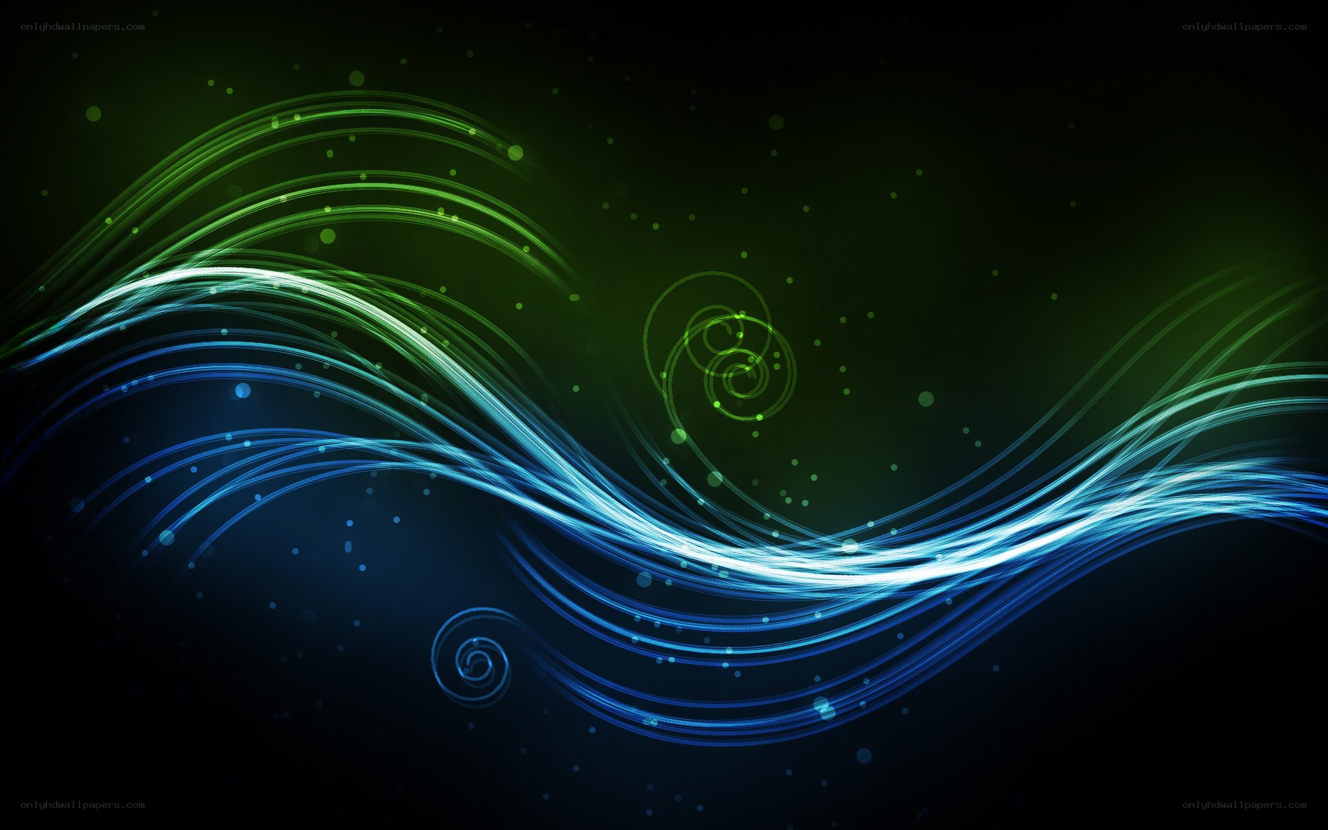 Abstract blue and green waves