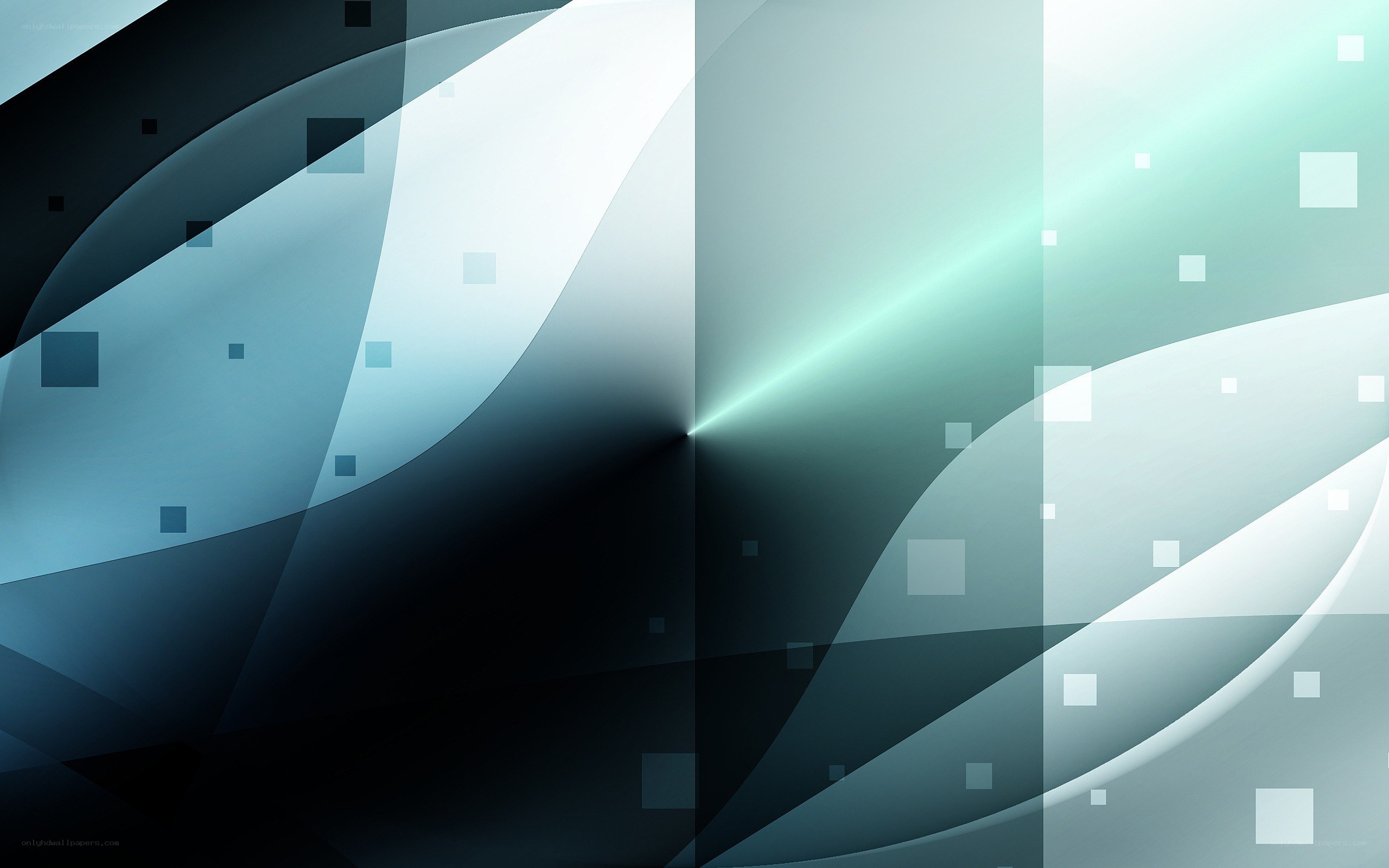 abstract blue and green waves