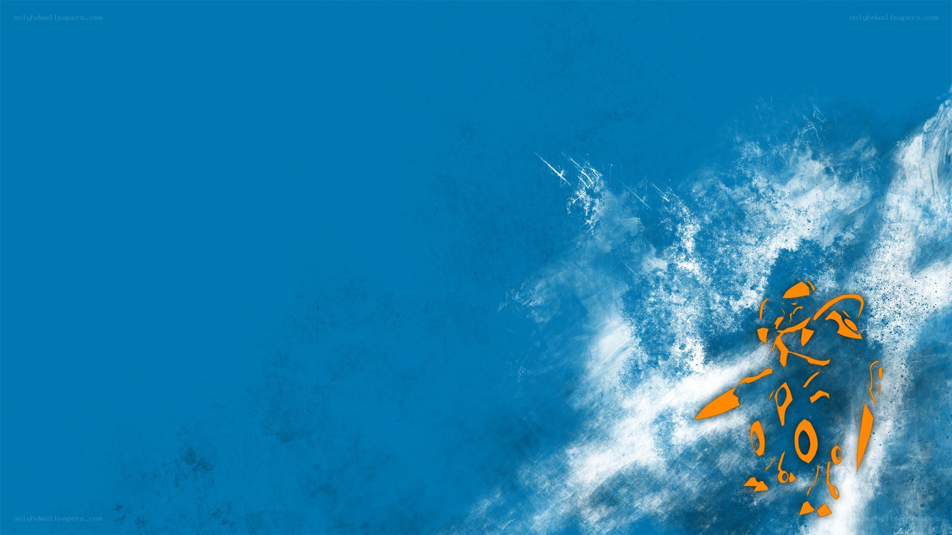 abstract blue and orange artwork
