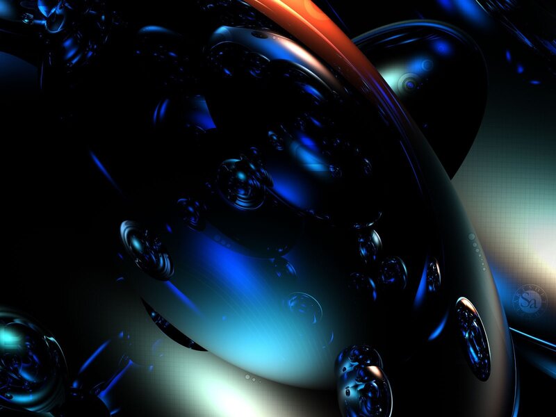 Abstract blue and orange fractal art