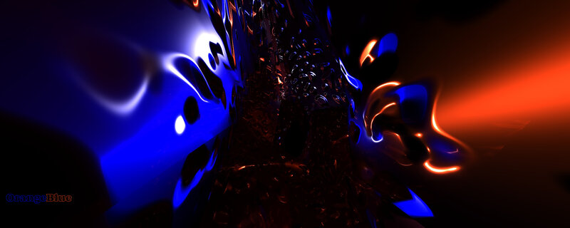 Abstract blue and orange light