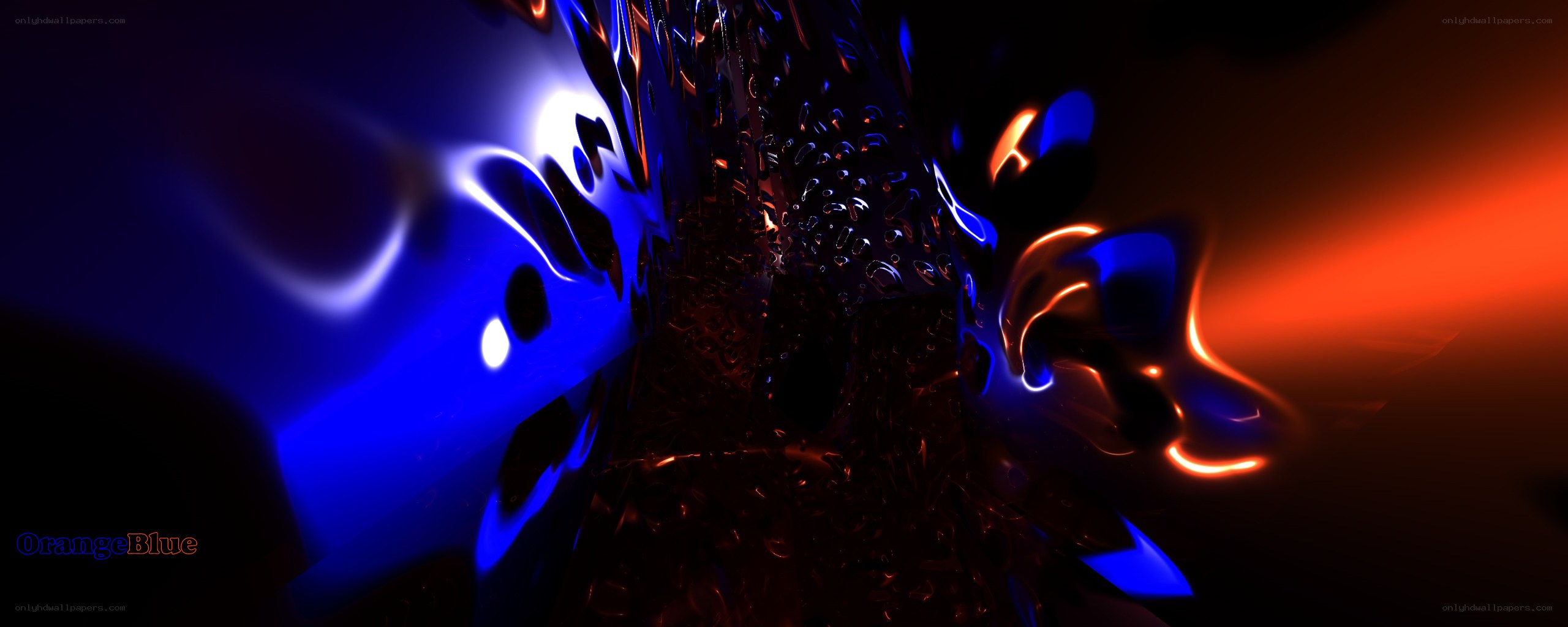 Abstract blue and orange light