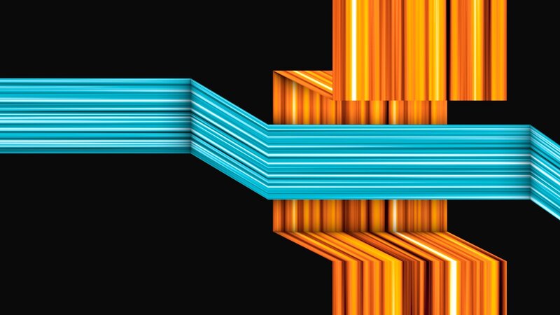 abstract blue and orange lines