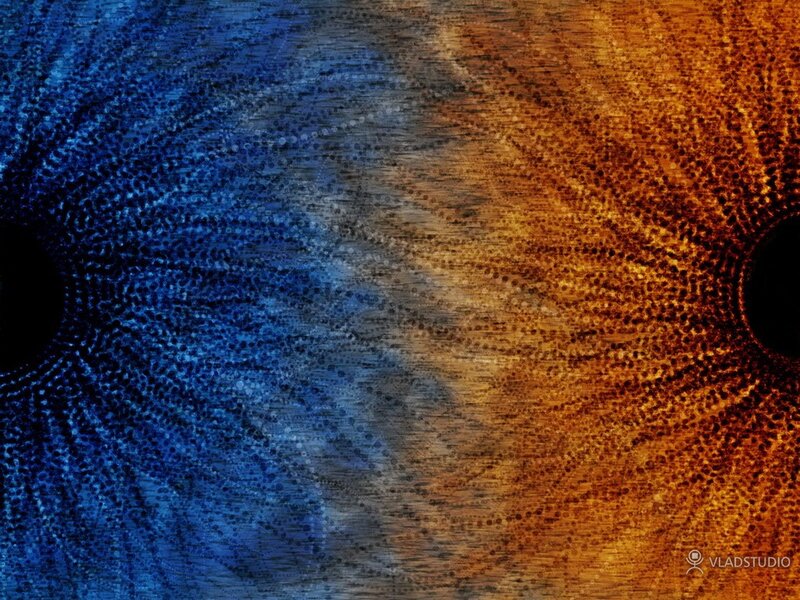 Abstract blue and orange pattern