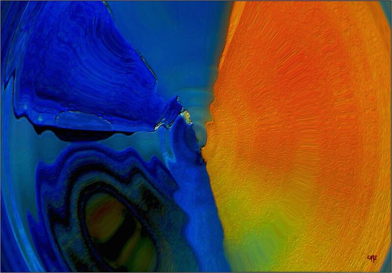 Abstract Blue and Orange Shapes