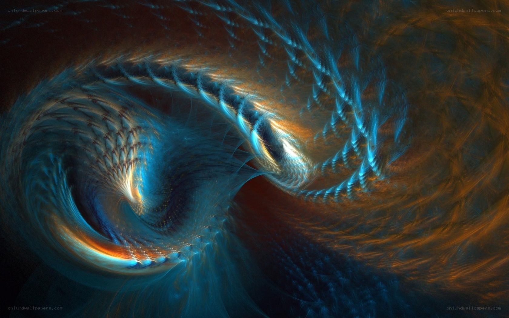 Abstract blue and orange swirl